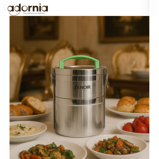 Premium Stainless Steel Lunch Tiffin Box – 2-Tier Food Carrier with Handle