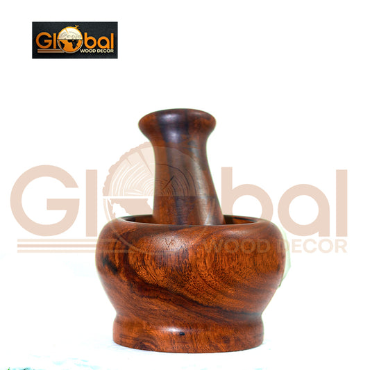 Wooden Handmade RoseWood Mortaar And Pastle/ Danda