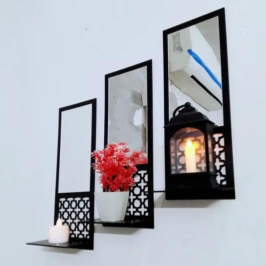 Rectangle Floating Shelf with Acrylic Mirror