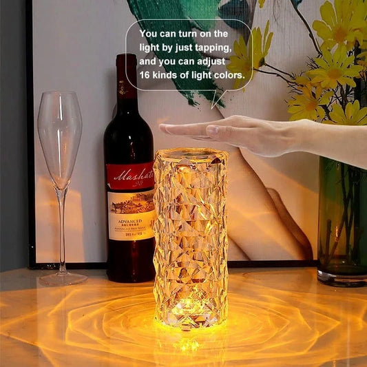 Crystal Diamond Table Lamp with Remote, 16 Color Changing Touch Lamp USB Rechargeable.