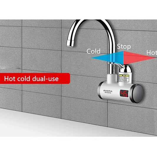 Instant Electric Water Heater Tap Faucet AC 220V 3000W Digital Display Temperature Geyser Water Heater Back Outlet for Kitchen and Bathroom in Pakistan