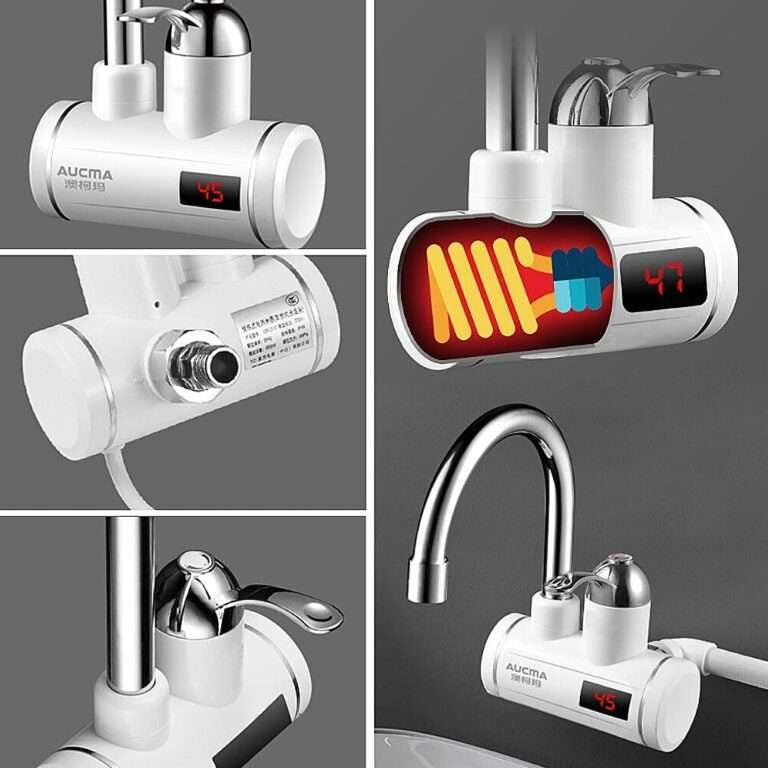 Instant Electric Water Heater Tap Faucet AC 220V 3000W Digital Display Temperature Geyser Water Heater Back Outlet for Kitchen and Bathroom in Pakistan
