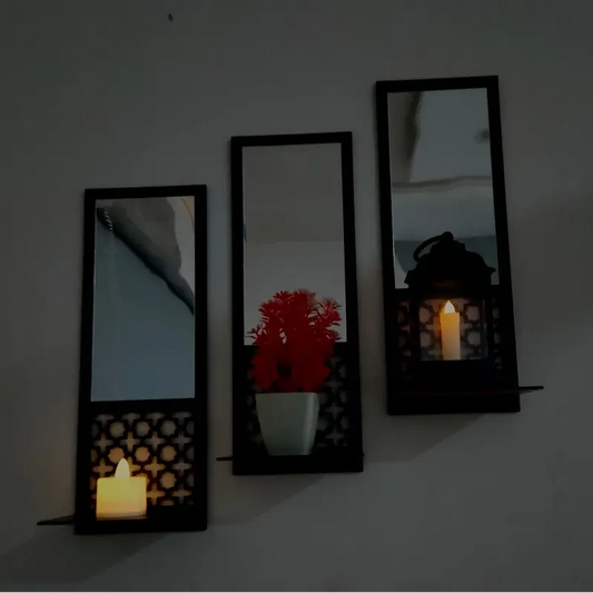 Rectangle Floating Shelf with Acrylic Mirror