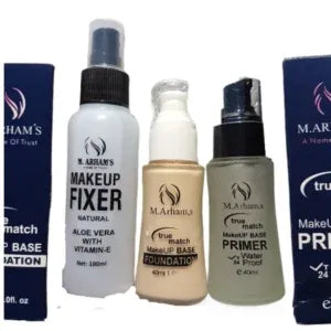 Deal of 3 Items Makeup Fixer, Liquid Foundation and Poreless Primer “SF”