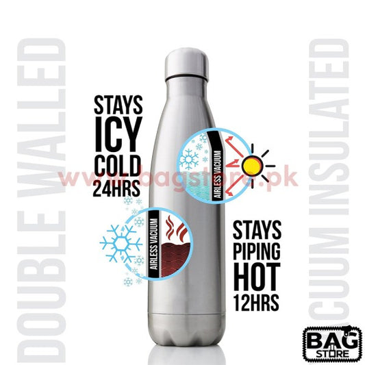 Stainless Steel Vacuum Insulated Hot & Cold Water Bottle, Sweat & Leak-Proof, Travel Flask, School, Office, Sports, Home, Gym, Cycling,Traveling, BPA Free, 500ml