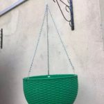 Pack of 5 Go Hooked Multicolor Round Rattan Woven Plastic Flower Hanging Planter/Beautiful Round Gamla Pot/Flower Hanging Pot for Garden Balcony (Multicolored)