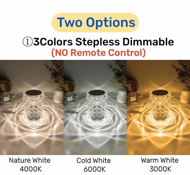 Crystal Diamond Table Lamp with Remote, 16 Color Changing Touch Lamp USB Rechargeable.