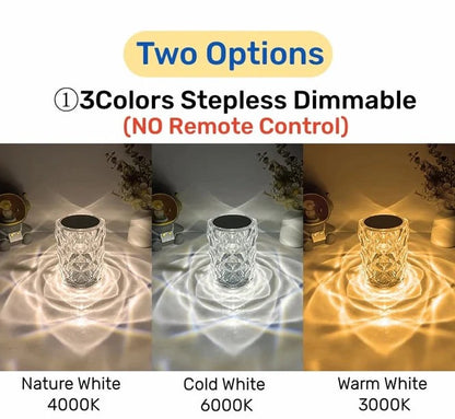 Crystal Diamond Table Lamp with Remote, 16 Color Changing Touch Lamp USB Rechargeable.