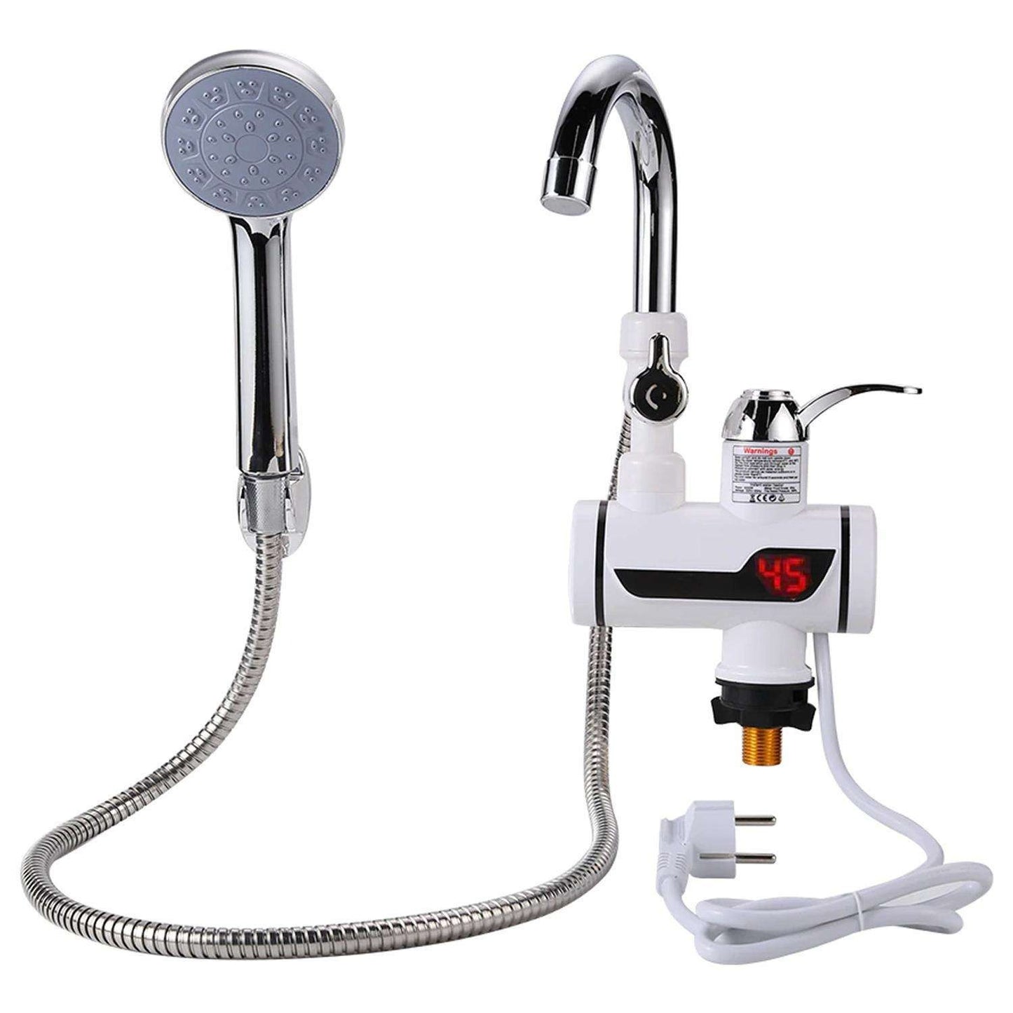 Instant Electric Water Heater Tap Faucet AC 220V 3000W Digital Display Temperature Geyser Water Heater Back Outlet for Kitchen and Bathroom in Pakistan