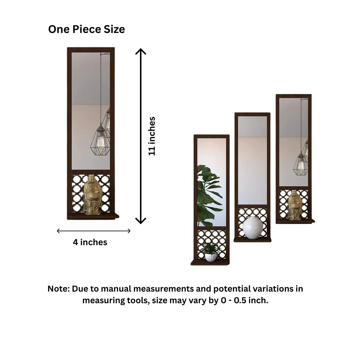 Rectangle Floating Shelf with Acrylic Mirror