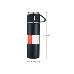 Vacuum Flask Set with 2 Steel Cup Combo-Keeps HOT/Cold-Ideal Gift Itoms & Bottle 500 ml Bottle