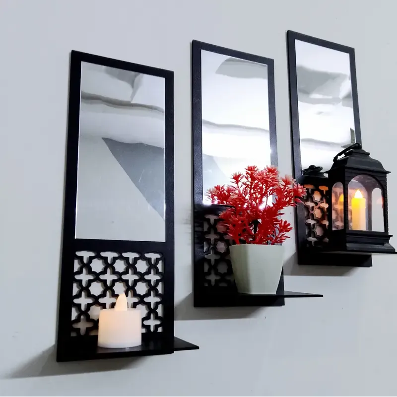 Rectangle Floating Shelf with Acrylic Mirror